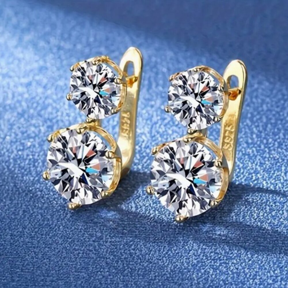 2 pc set 925 Silver Eternal Luxury 1 Carat Moissanite Stud Earrings + Pendant - Picture 2 of 10